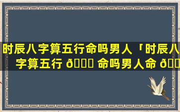 时辰八字算五行命吗男人「时辰八字算五行 🐘 命吗男人命 🌷 运」